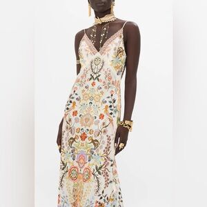 Camilla silk bias Maxi Dress in honor of heirlooms small